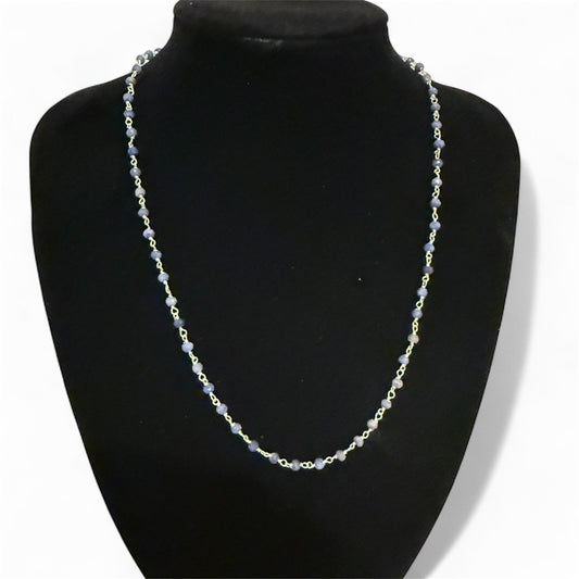 Sterling Silver Blue Sapphire 18" Necklace New