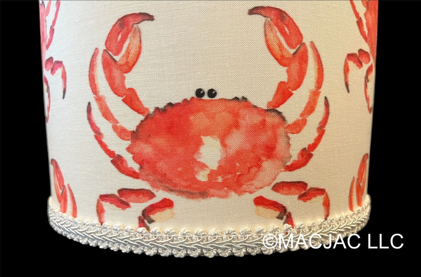 Crab Coral Covered Wastebasket ***In Stock***
