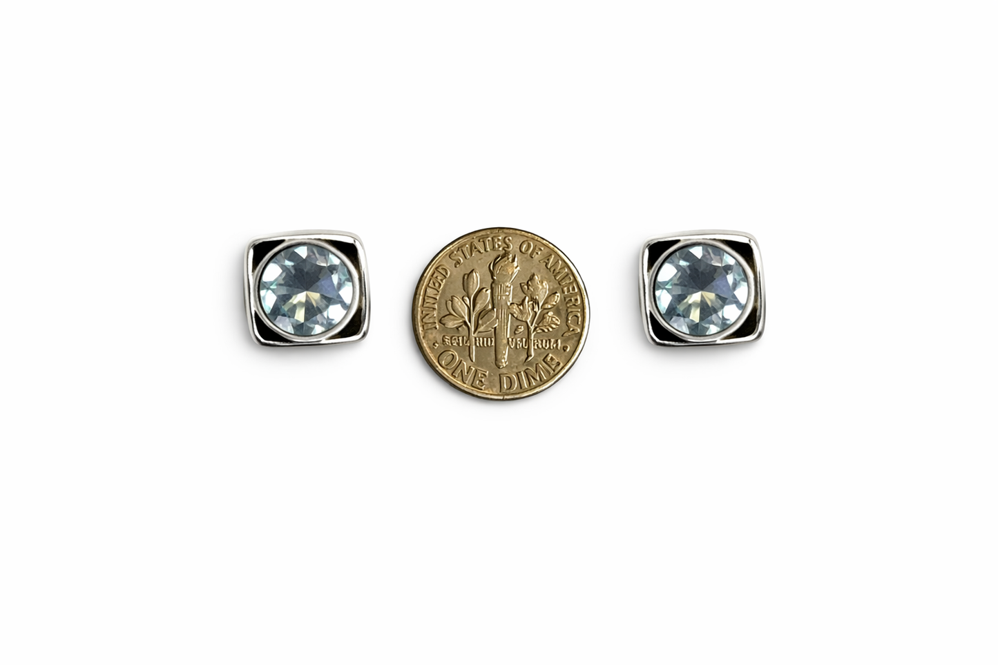 Sterling Silver Blue Topaz Stud Earrings