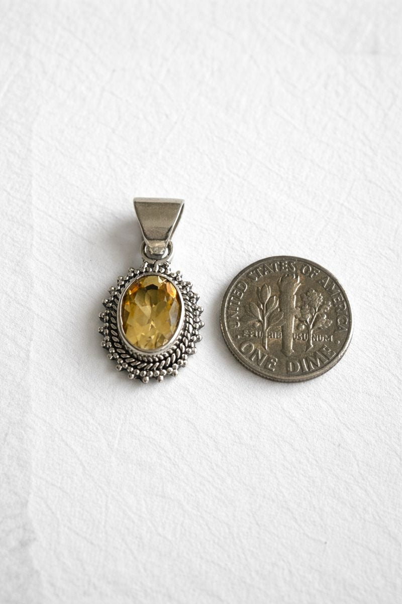 Sterling Silver Citrine Pendant