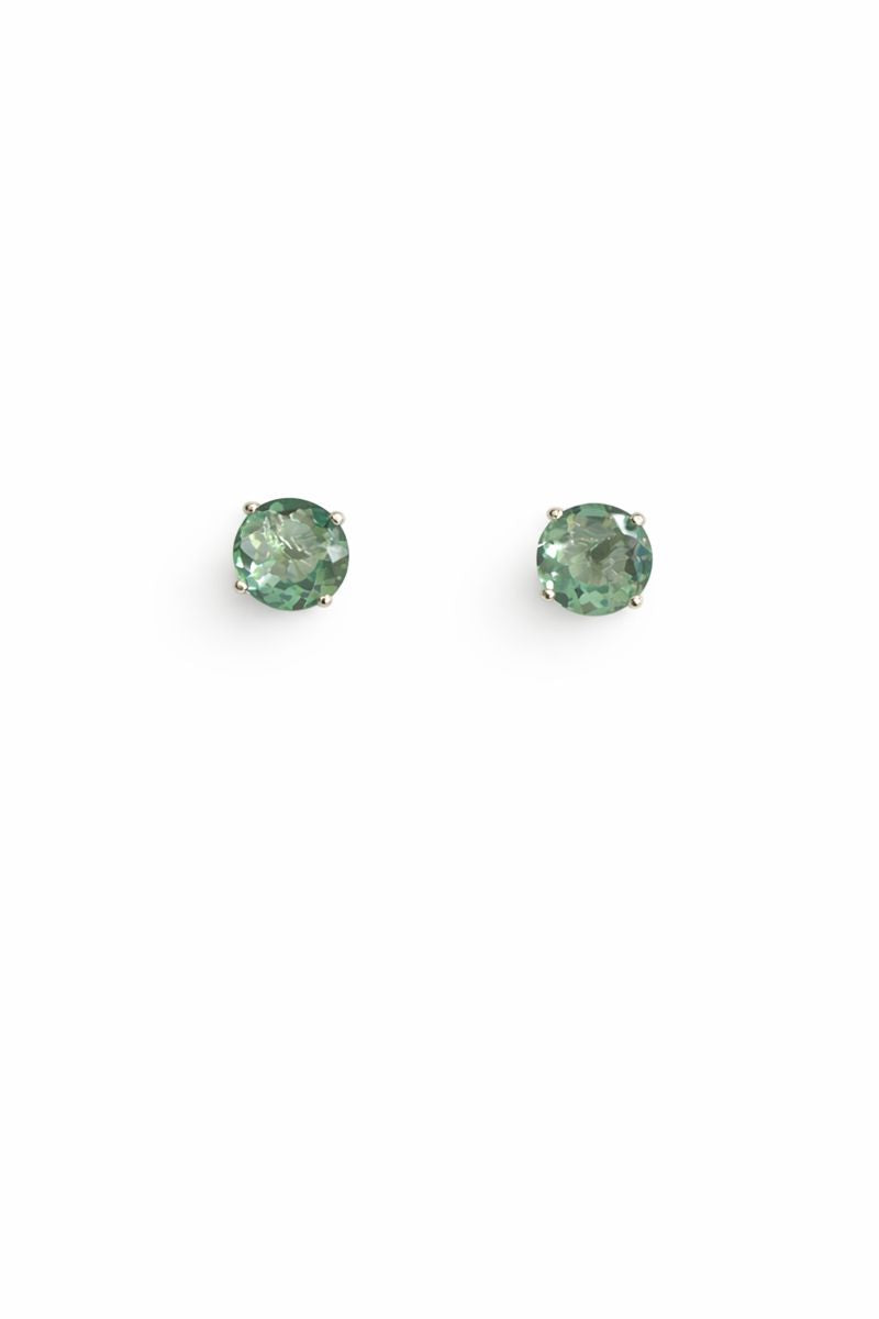 Sterling Silver Aquamarine Stud Earrings