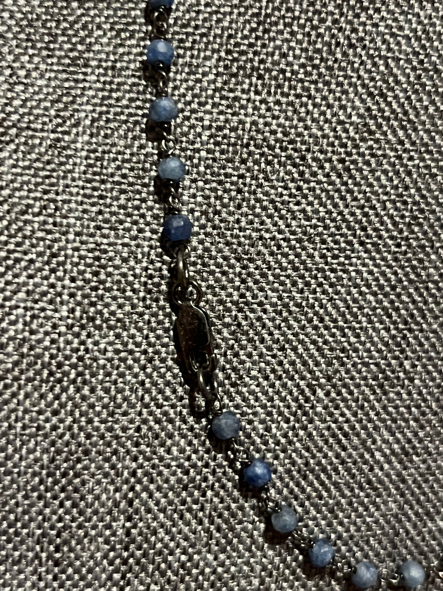 Black Oxidized Silver 16" Blue Sapphire Necklace