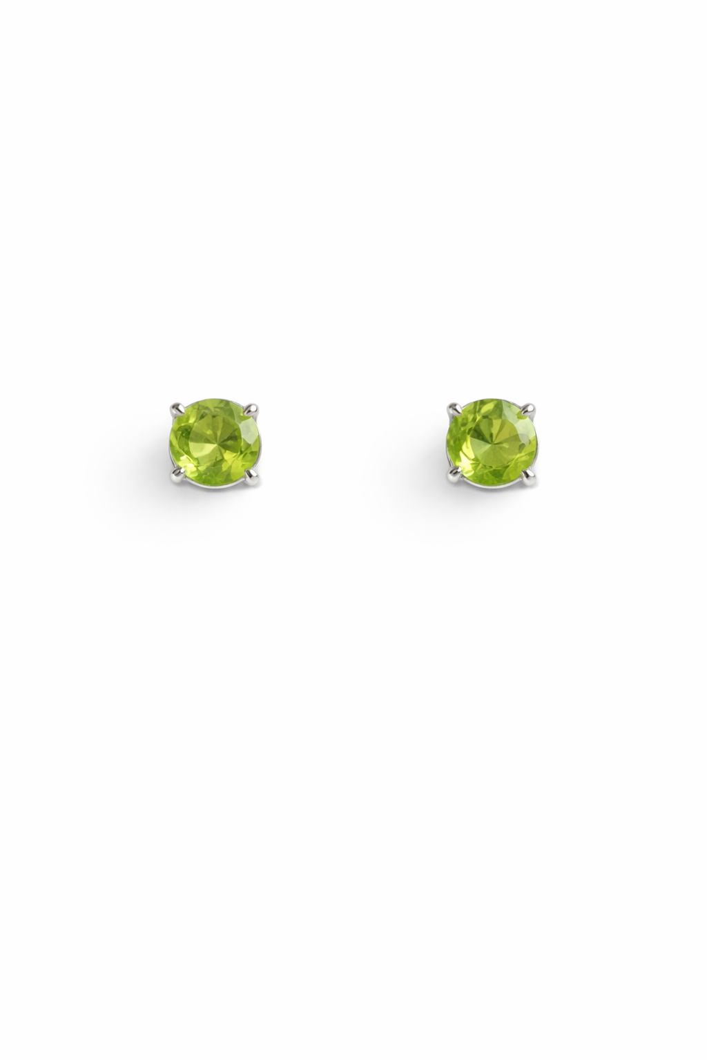 Sterling Silver Peridot Stud Earrings