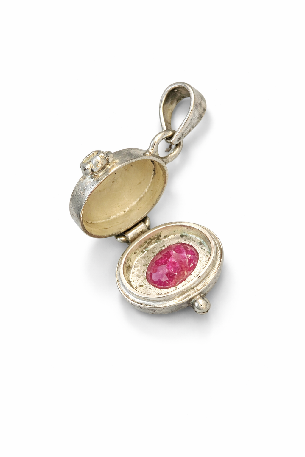 Sterling Silver Ruby Poison Pendant Locket