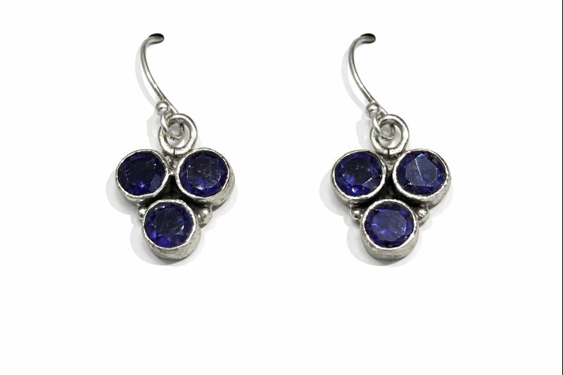 Sterling Silver Iolite Dangle Earrings New