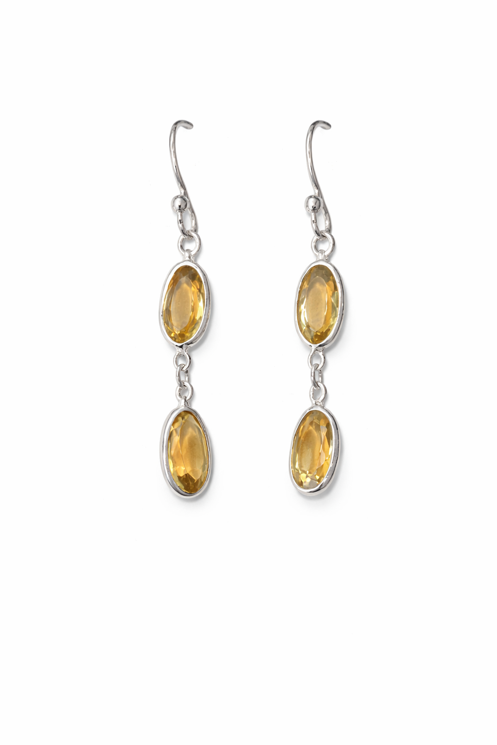 Sterling Silver Citrine Dangle Earrings