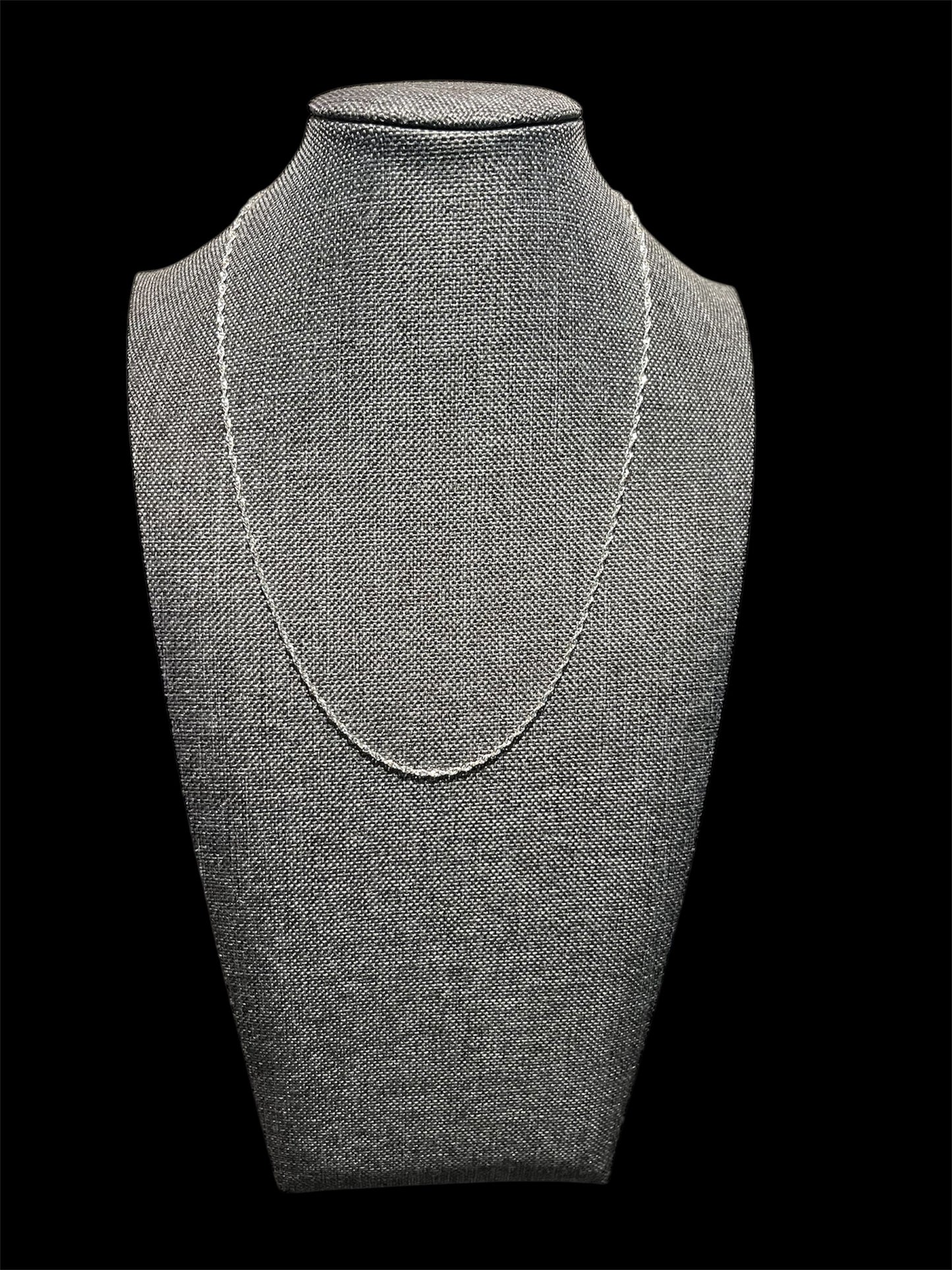 18" Sterling Silver Twisted Rope Style Chain Necklace Made In Italy