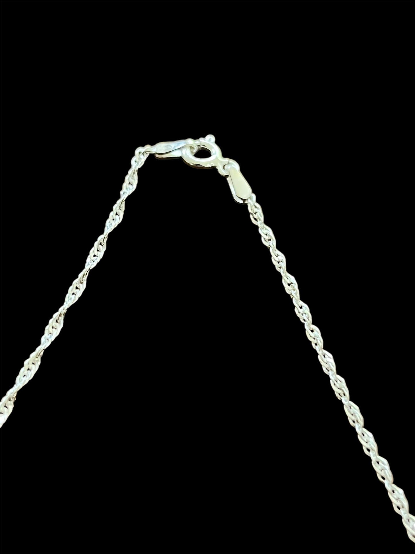18" Sterling Silver Twisted Rope Style Chain Necklace Made In Italy