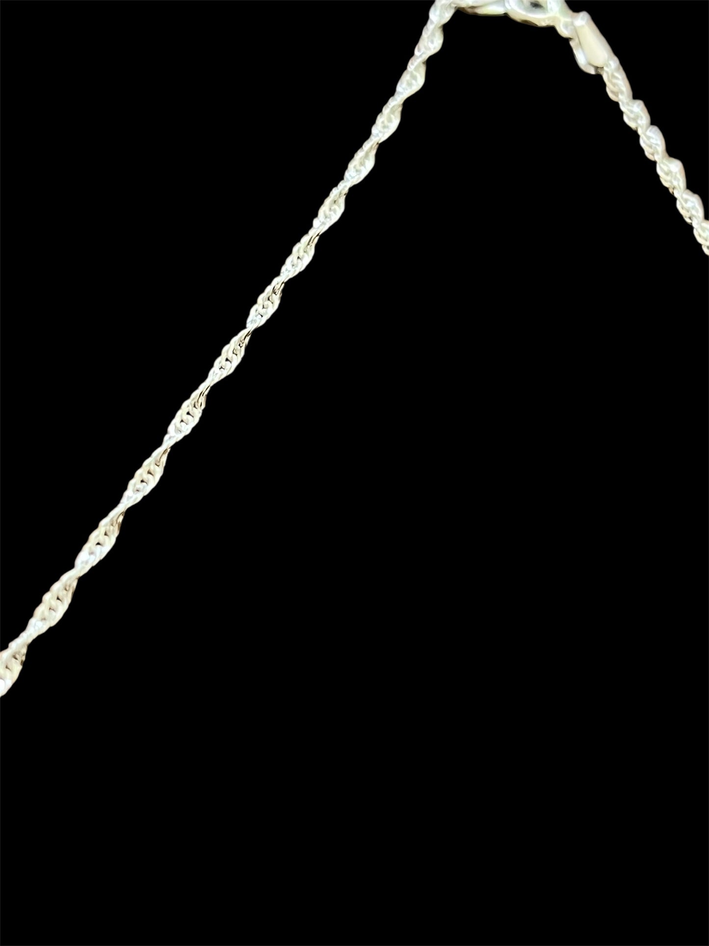 18" Sterling Silver Twisted Rope Style Chain Necklace Made In Italy
