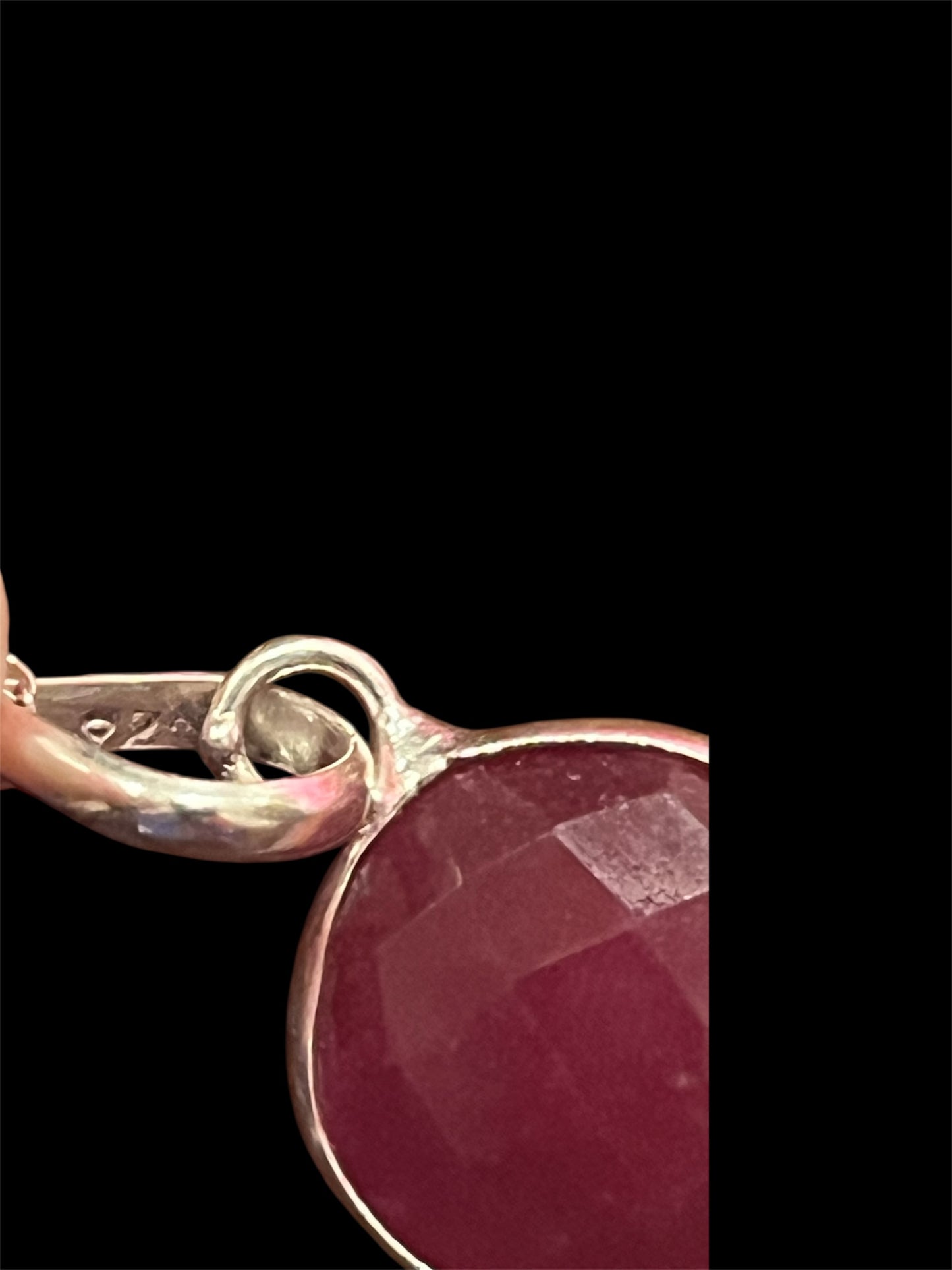 Sterling Silver Ruby Pendant Necklace New