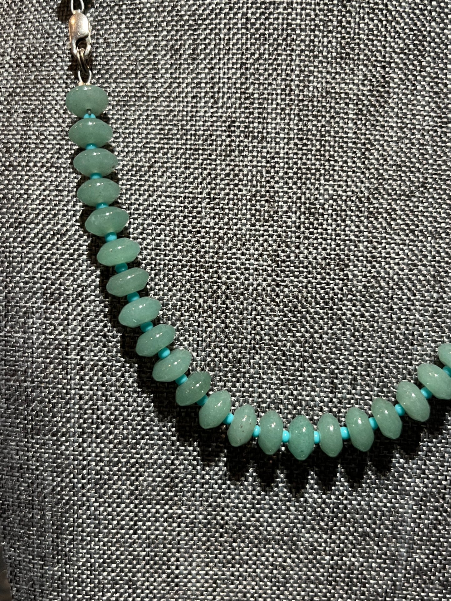 Sterling Silver Green Aventurine Necklace