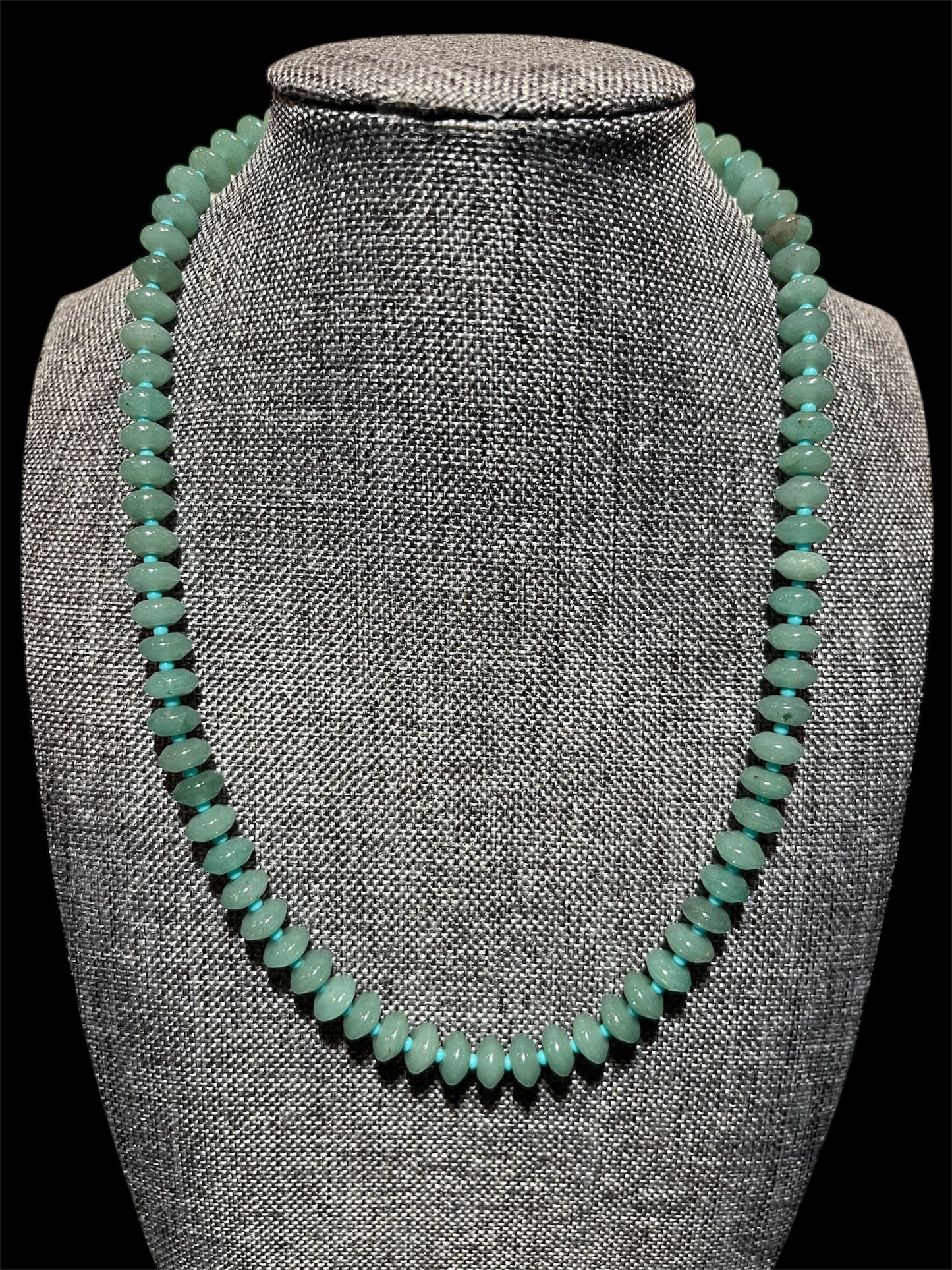 Sterling Silver Green Aventurine Necklace