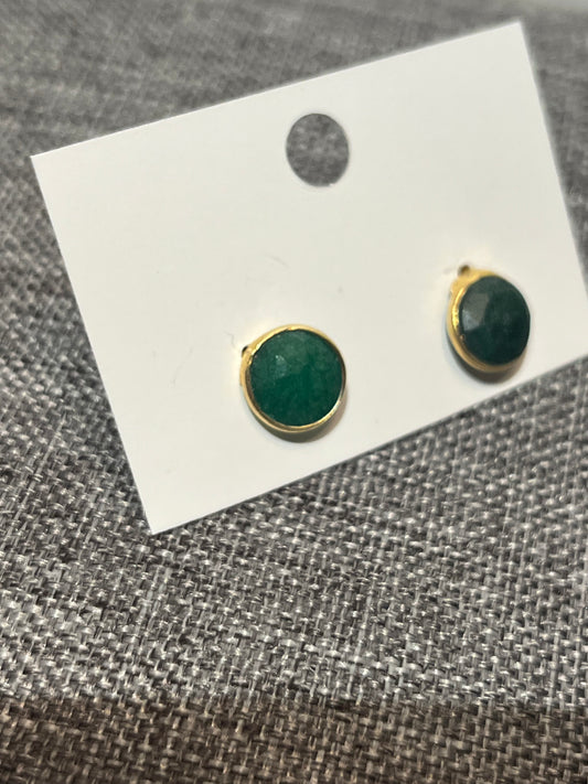 Gold Vermeil Emerald Stud Earrings