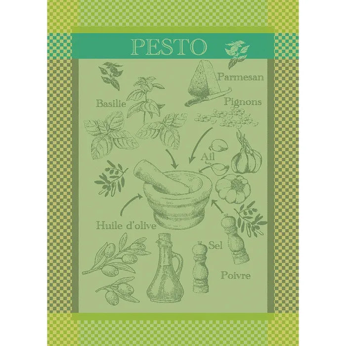 Garnier Thiebaut French Kitchen Pesto Verde Jacquard Tea Towel