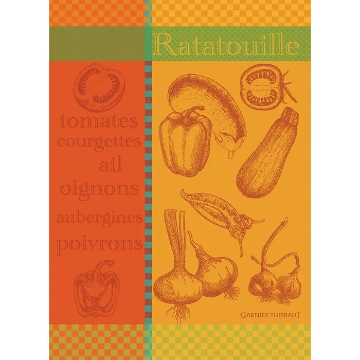 Garnier Thiebaut French Kitchen Ratatouille Cuivre Jacquard Tea Towel