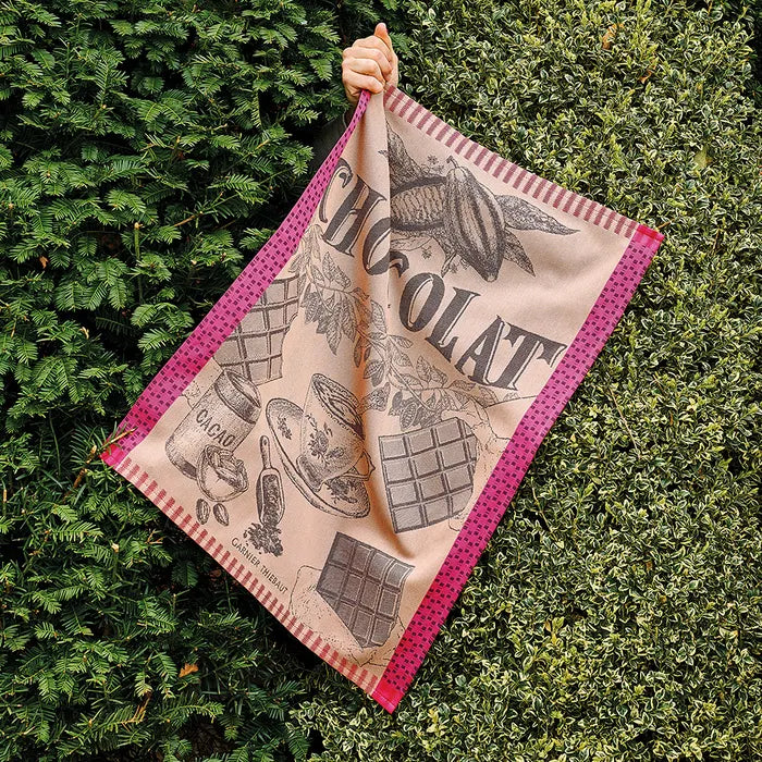 Garnier Thiebaut French Kitchen Tasse De Chocolat Fuchsia Jacquard Towel