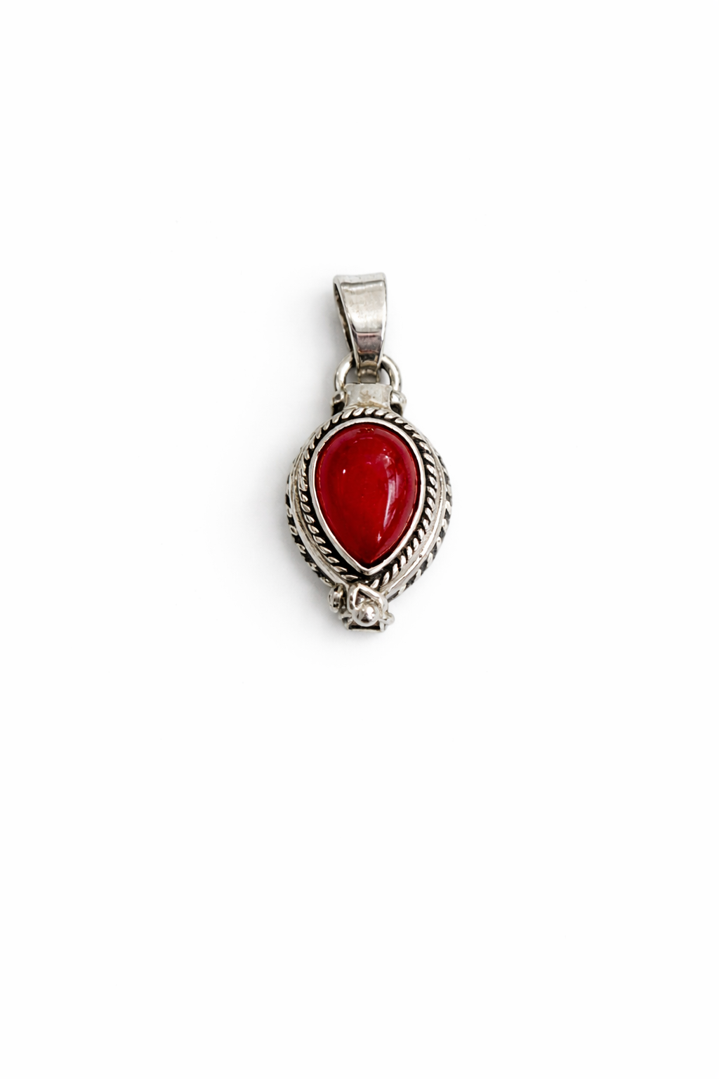 Sterling Silver Carnelian Poison Pendant Locket