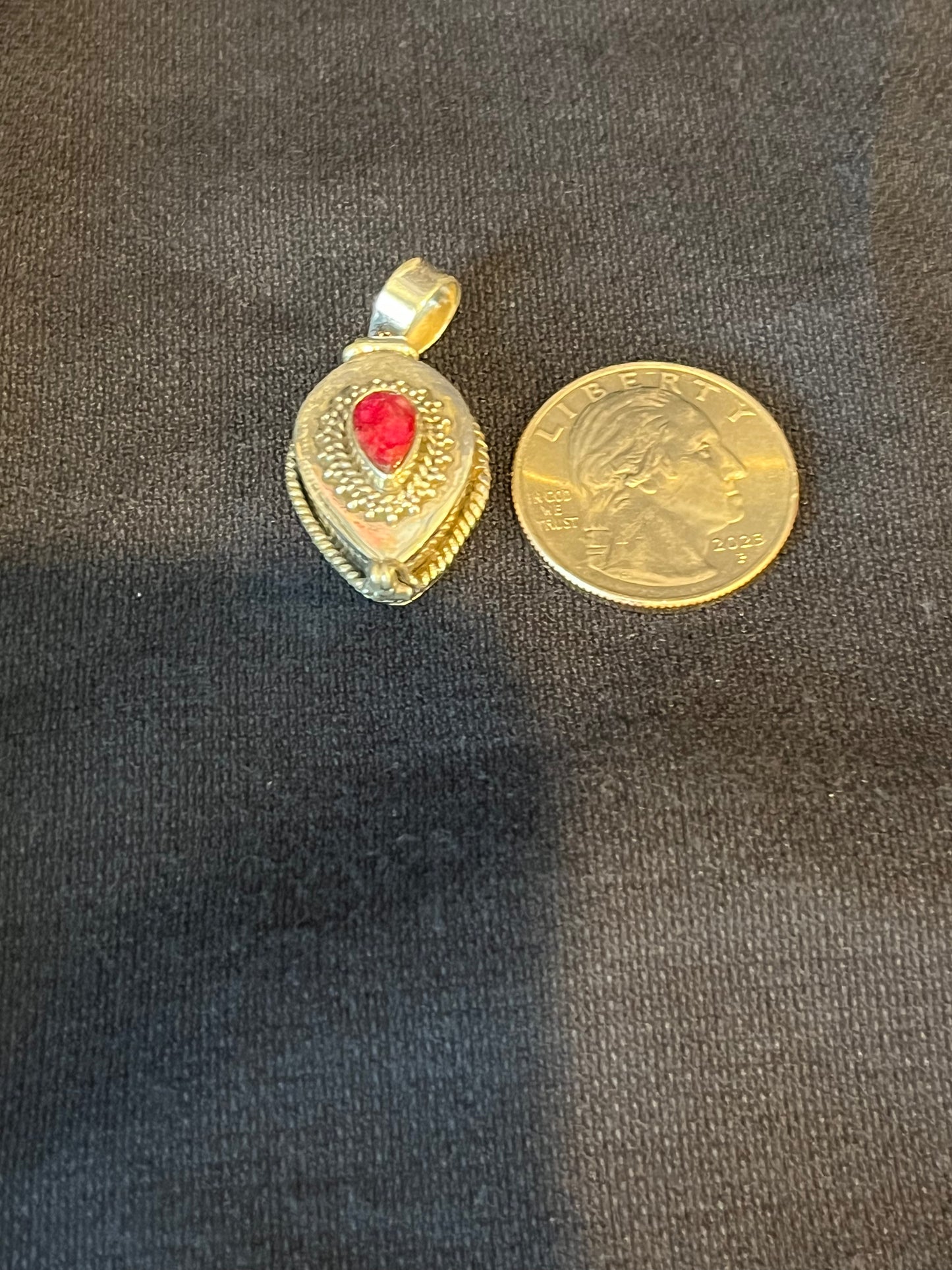 Sterling Silver Ruby Poison Pendant