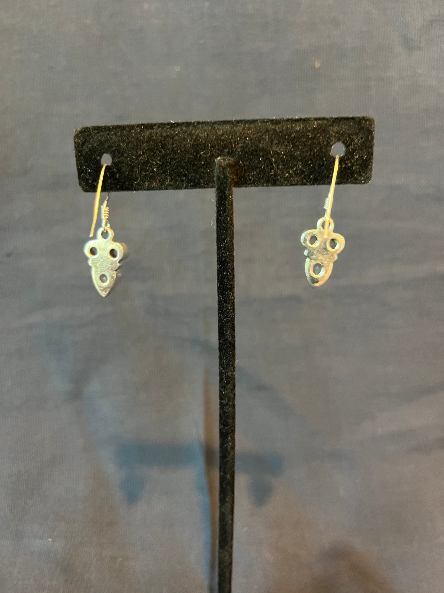 Sterling Silver Triple Blue Topaz Dangle Earrings