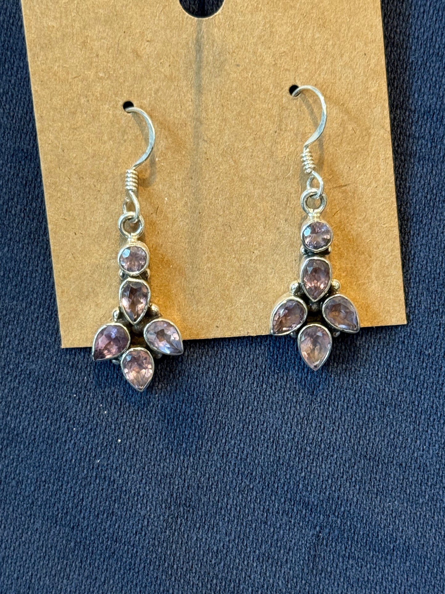 Sterling Silver Amethyst Dangle Earrings