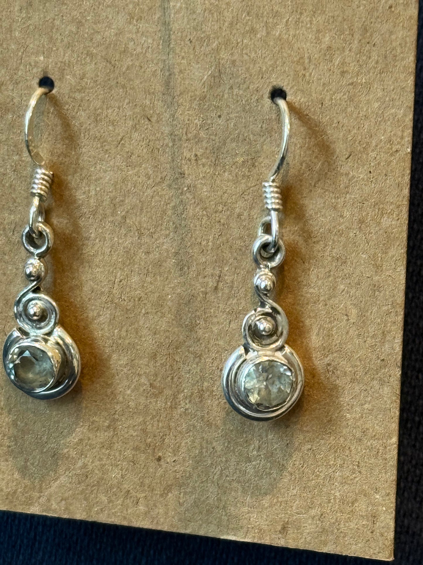 Sterling Silver Blue Topaz Dangle Earrings