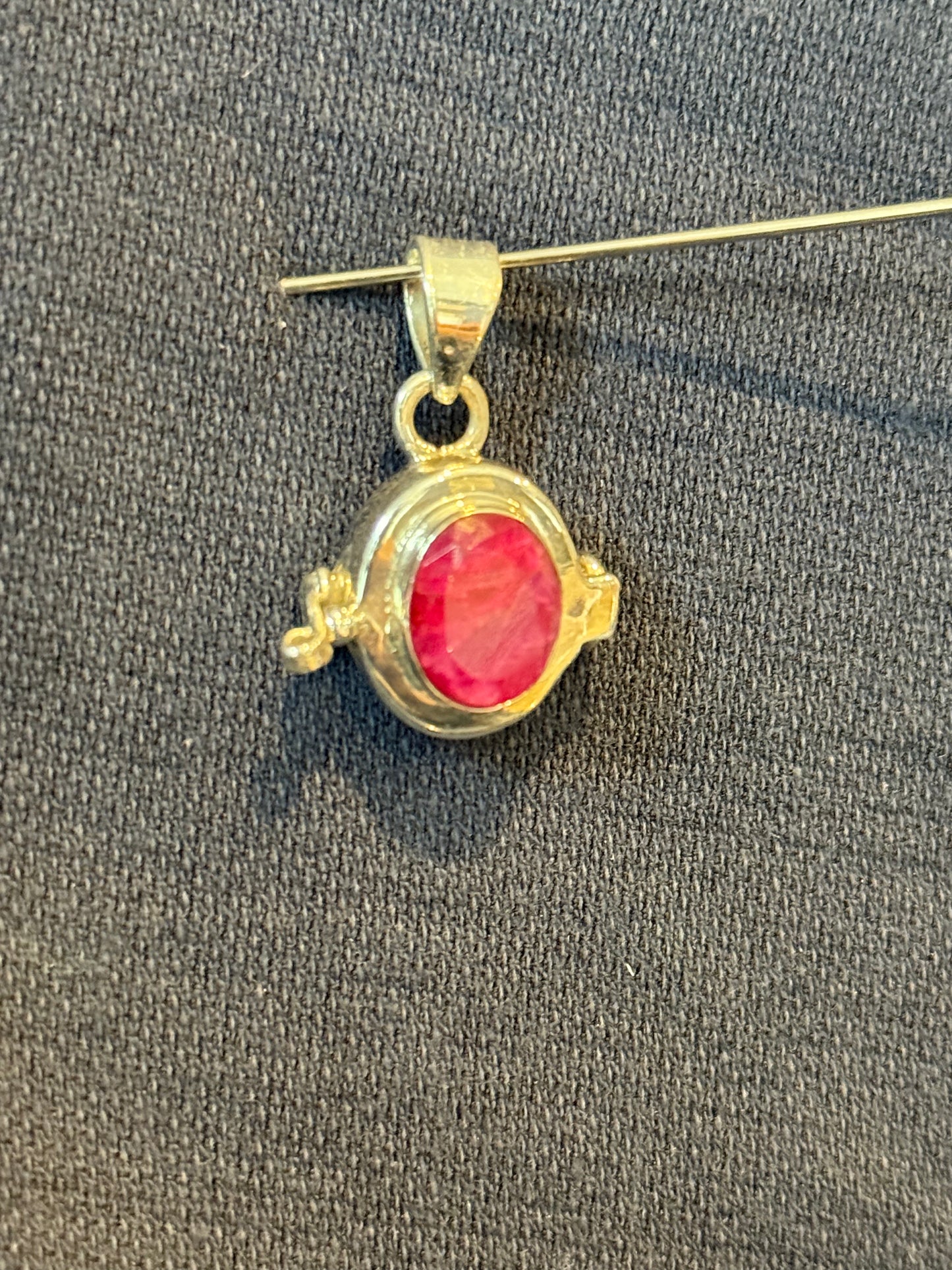 Sterling Silver Ruby Poison Pendant