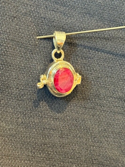 Sterling Silver Ruby Poison Pendant