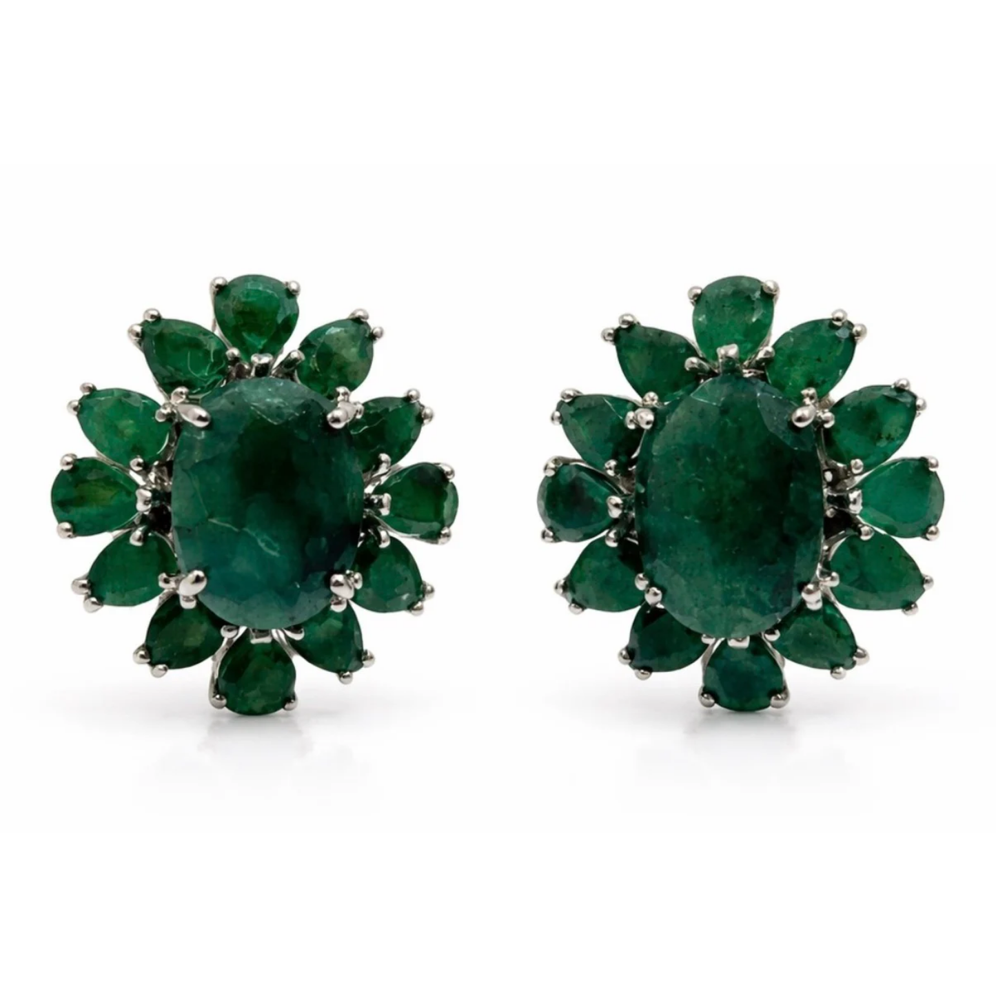 Sterling Silver Emerald Earrings