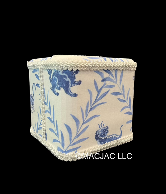 Foo Dog Fabric Covered Tissue Box Cover ***In Stock***