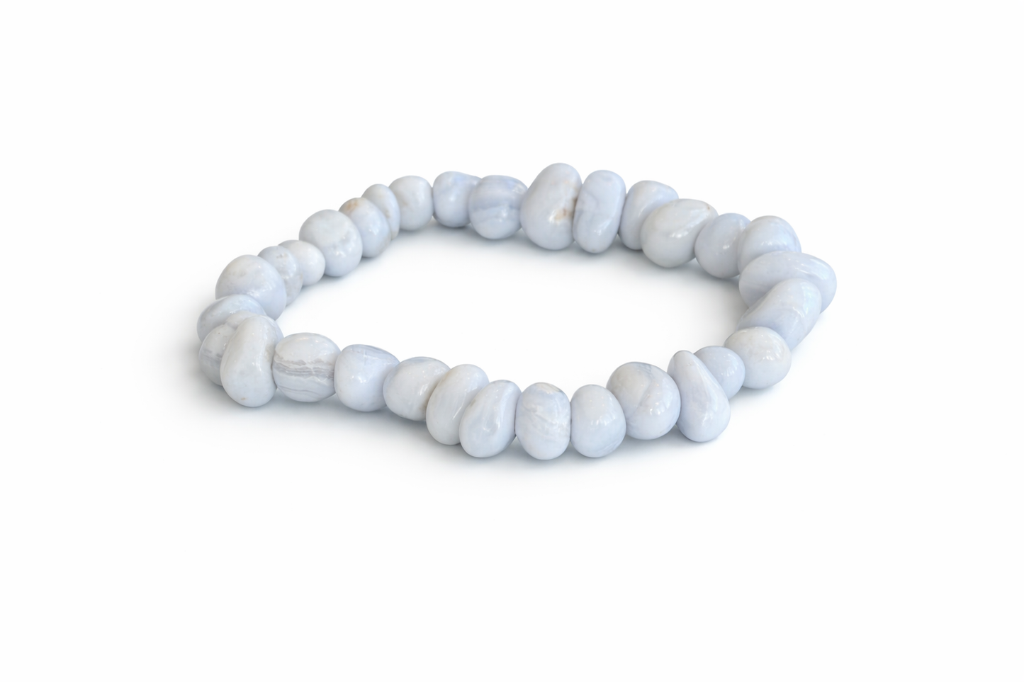 Blue Lace Agate Beaded Bracelet
