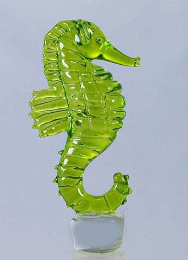 Seahorse Wine Bottle Stopper Hand Blown Glass