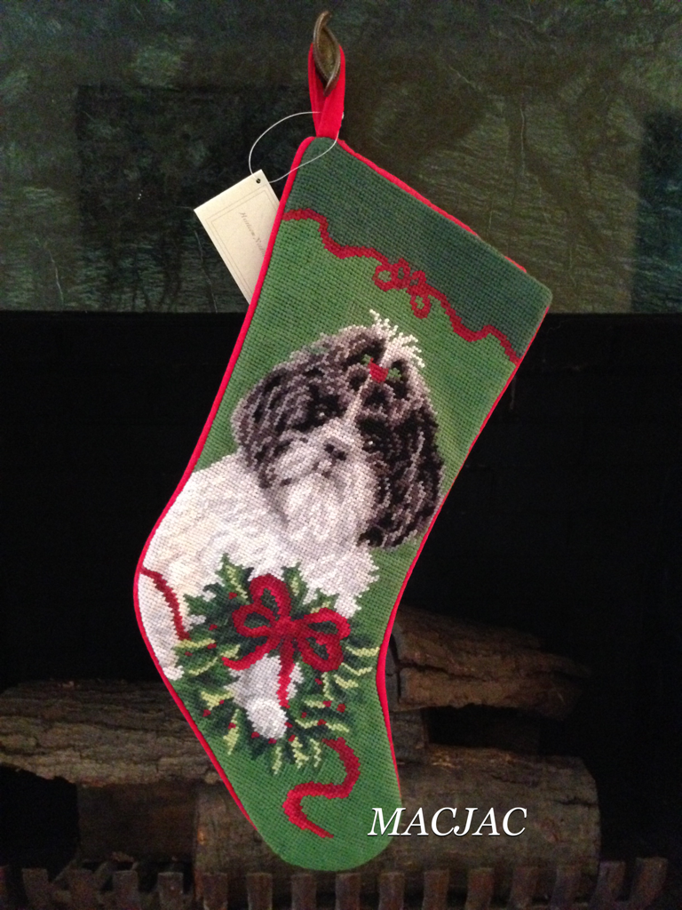 Shih Tzu Dog Needlepoint Stocking