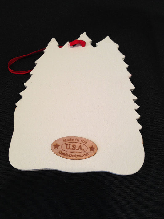 French Bulldog Cream Dog Wooden Ornament Made in USA