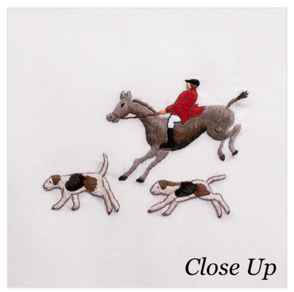 Hunt Scene 100% Cotton Guest Hand Towel