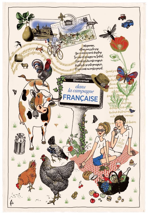 Torchons & Bouchons La Campagne Kitchen/Tea/Bar Towel From France