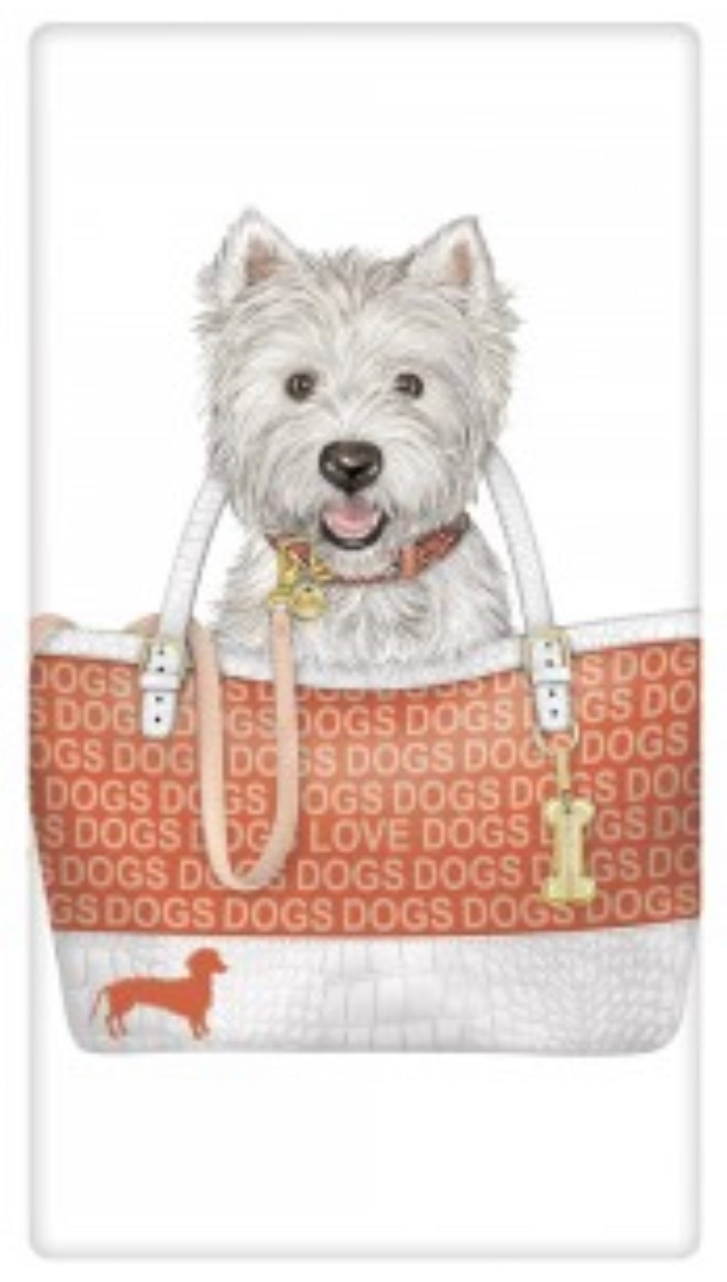Flour Sack Kitchen Dish Towel Westie In Bag Mary Lake - Thompson