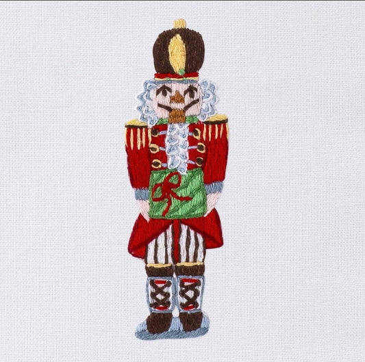 Nutcracker Tissue Box Cover - White Cotton