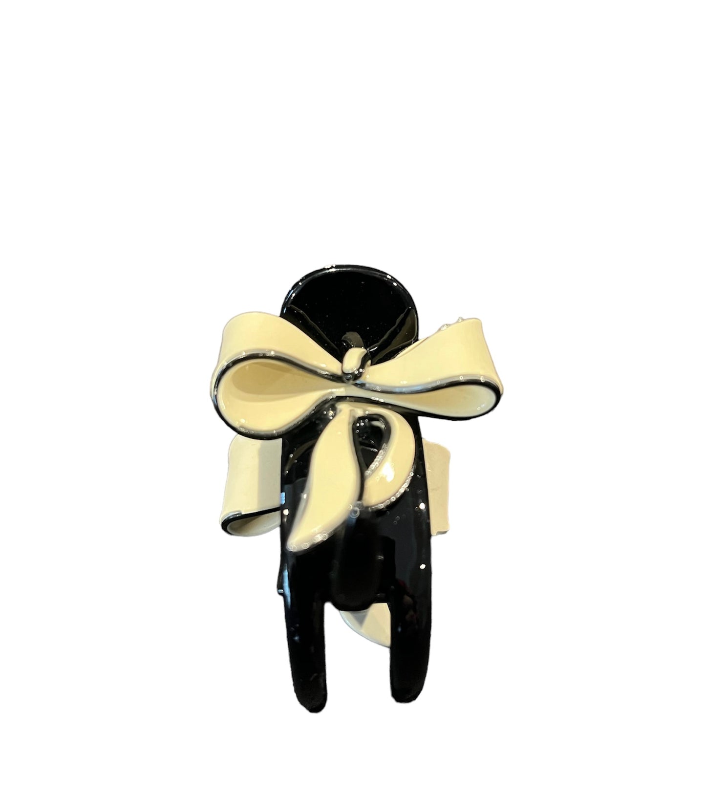 Ponytail Bow Jaw Hair Clip Cream/Black