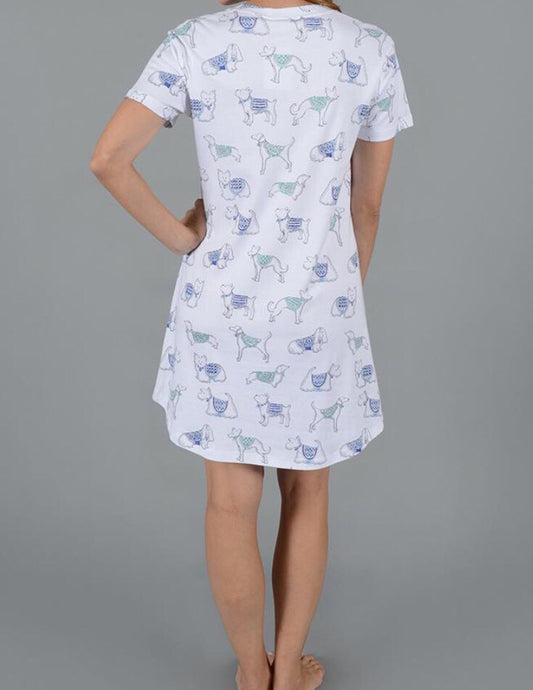 Dog Nightshirt “Pima Paws” 100% Pima Cotton Size Adult Medium
