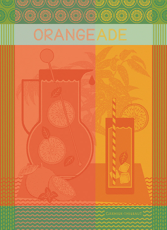 Garnier-Thiebaut French Country Kitchen Tea Towel Orangeade Maison Agrume