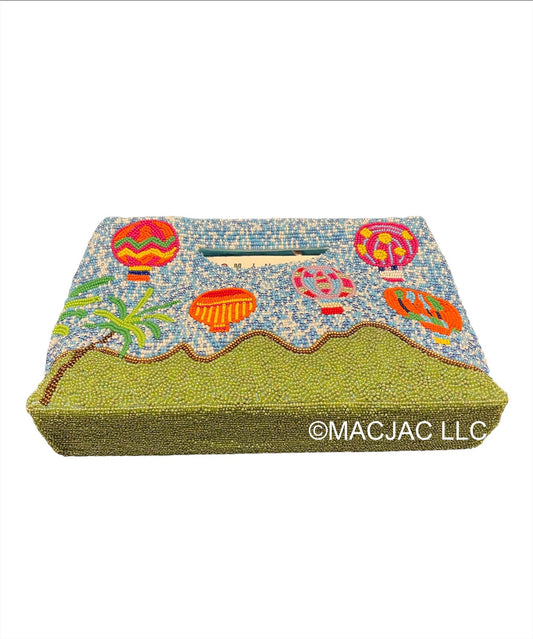 Hot Air Balloon Handmade Beaded Clutch Purse
