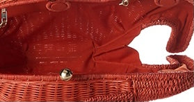 Serpui Wicker Coral Elephant Purse Handbag