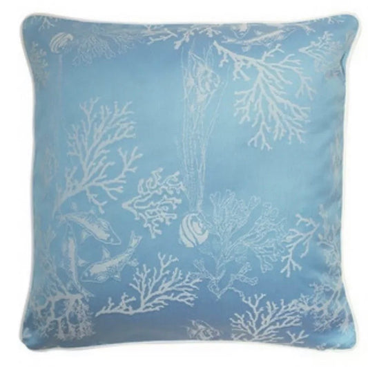 Garnier-Thiebaut Cushion Covers Mille Coraux Ocean (Set Of 2) 16”x16”