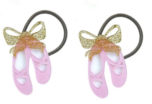 Pink Ballet Slippers Ponytail Set