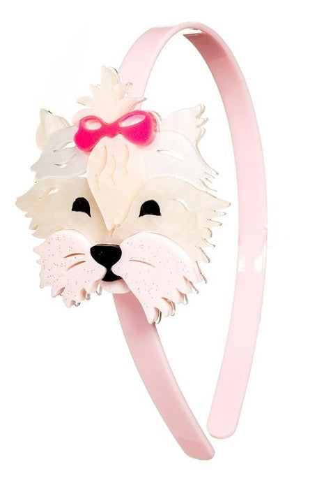 Dog With Bow Girls Headband