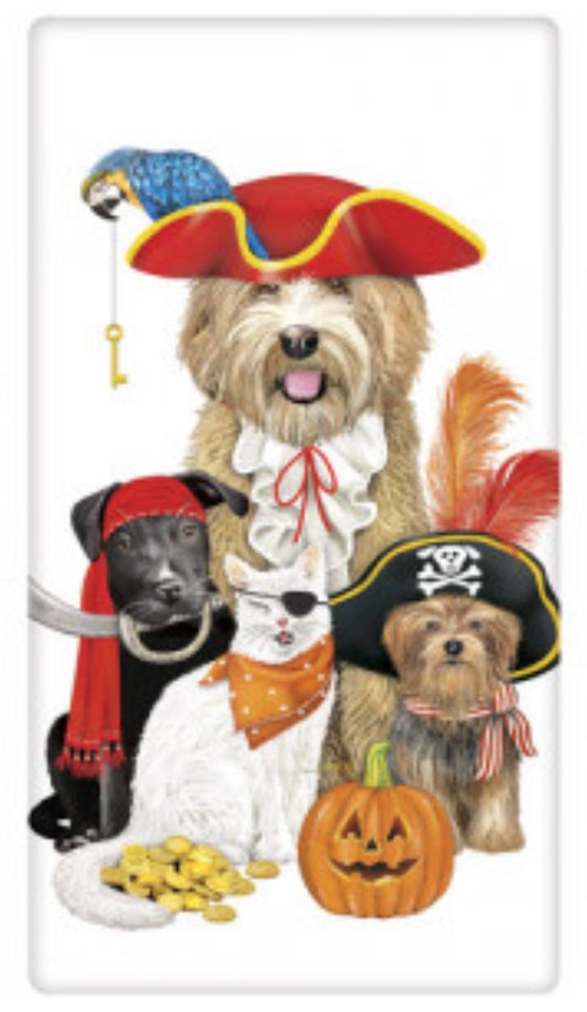 Flour Sack Kitchen Dish Towel Pirate Pets Mary Lake - Thompson