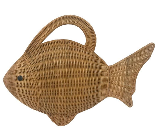 Serpui John Fish Wicker Purse