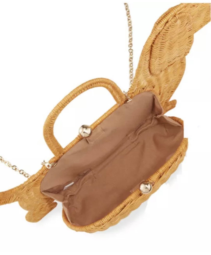 Serpui Wicker Angel Dog Purse Handbag