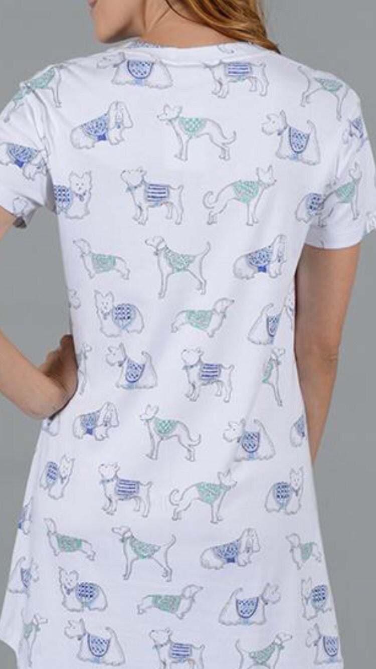 Dog Nightshirt “Pima Paws” 100% Pima Cotton Size Adult Medium