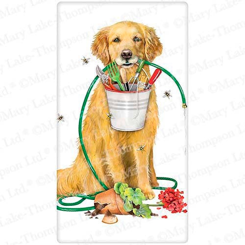 Flour Sack Kitchen Dish Towel Garden Retriever Mary Lake - Thompson